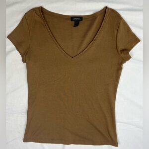 Express Classic Fit V-Neck T-Shirt 100% Pima Cotton Y2K Vintage - Large